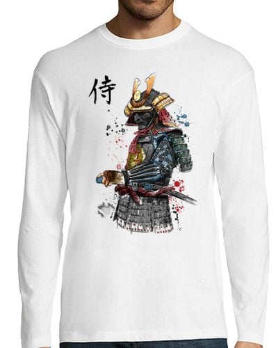 Camiseta Hombre Manga Larga Samurai Watercolor laTostadora - latostadora.com - Modalova