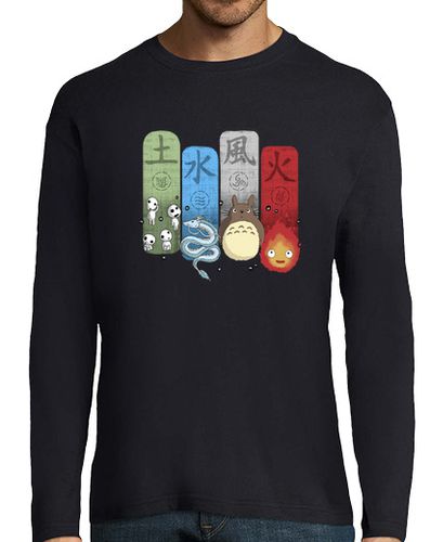 Camiseta Hombre Manga Larga Ghibli Elemental Charms laTostadora - latostadora.com - Modalova