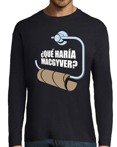 Camiseta Hombre Manga Larga Que Haria MacGyver laTostadora - latostadora.com - Modalova