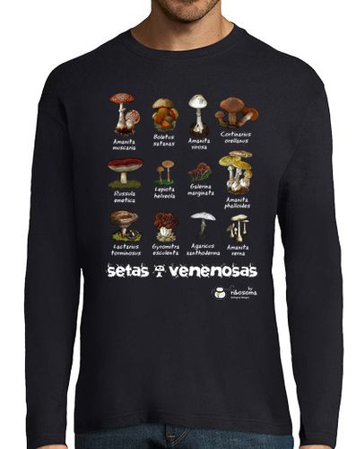 Camiseta Hombre Manga Larga Setas venenosas :S (fondos oscuros) laTostadora - latostadora.com - Modalova