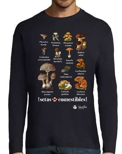 Camiseta Setas comestibles (fondos oscuros) - latostadora.com - Modalova
