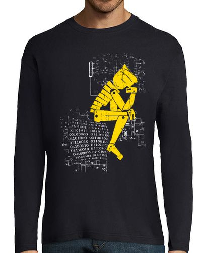 Camiseta Hombre Manga Larga El Robot Pensador laTostadora - latostadora.com - Modalova