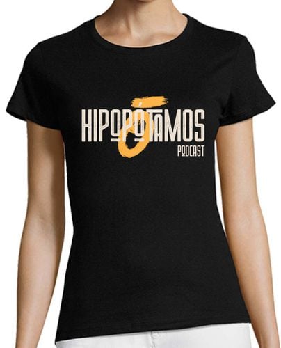 Camiseta Mujer Manga Corta Camiseta Hipopótamos Mujer - Colores oscuros - Logo grande laTostadora - latostadora.com - Modalova