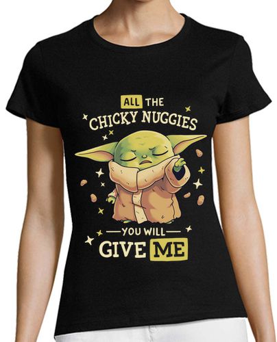 Camiseta mujer Baby Yoda Mandalorian Chicky Nuggies - latostadora.com - Modalova