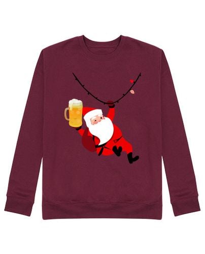 Sudadera Sin Capucha Unisex papa noel con cerveza laTostadora - latostadora.com - Modalova