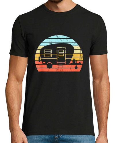 Camiseta Puesta De Sol Vintage Caravana Camper Camping Naturaleza Aventura - latostadora.com - Modalova