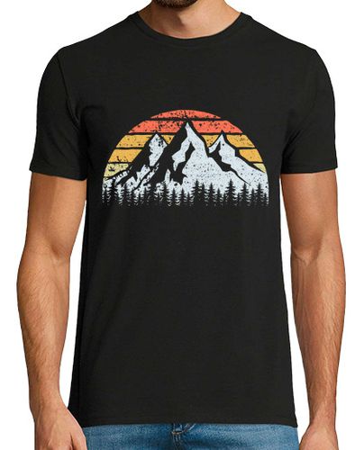 Camiseta Montañas Árboles y Puesta de Sol Vintag - latostadora.com - Modalova