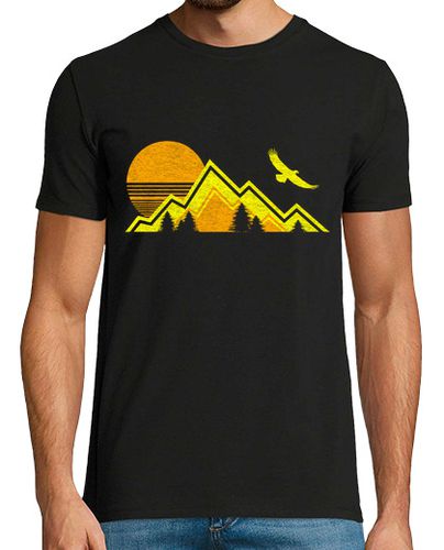 Camiseta Puesta De Sol Montaña Árboles Y Águila Naturaleza Vintage laTostadora - latostadora.com - Modalova