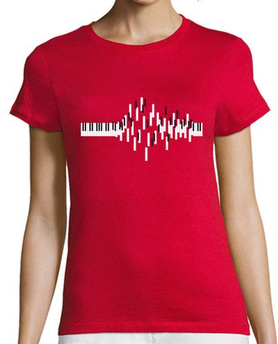 Camiseta mujer Flying Piano Keys. Mujer, sin mangas, roja - latostadora.com - Modalova