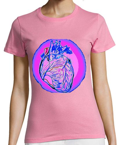 Camiseta mujer Blue Pink Heart 2 manga corta chica rosa - latostadora.com - Modalova