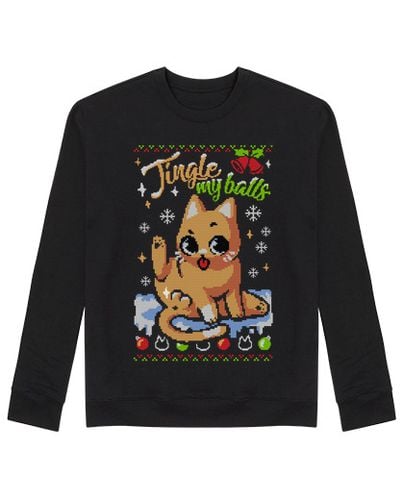 Sudadera Sin Capucha Unisex Gato Navideño ugly jersei - Jingle Balls laTostadora - latostadora.com - Modalova