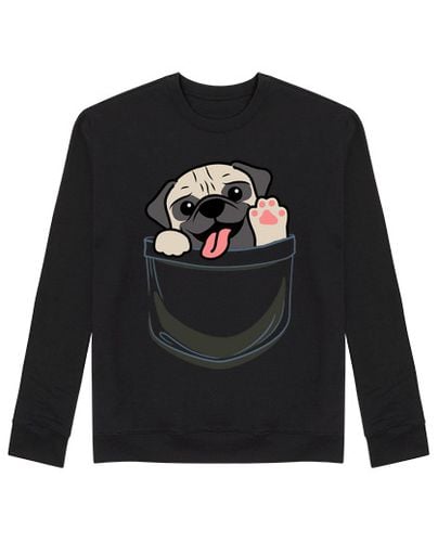 Sudadera Sin Capucha Unisex perro pug en el bolsillo laTostadora - latostadora.com - Modalova