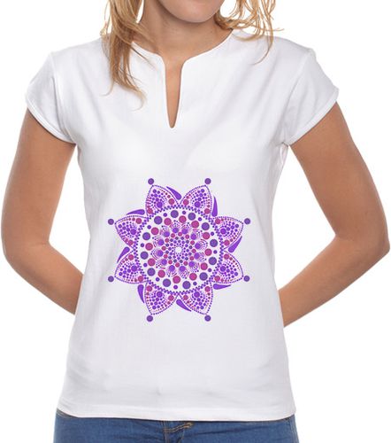 Camiseta Mujer Cuello Mao Camiseta Mandala morado Mujer, cuello mao, blanca laTostadora - latostadora.com - Modalova