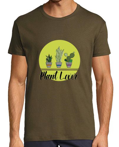 Camiseta Plant Lover. Hombre, manga corta, army, calidad extra - latostadora.com - Modalova