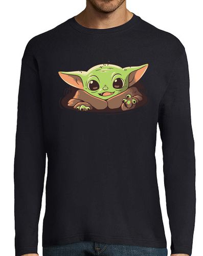 Camiseta Hombre Manga Larga Baby Yoda Mandalorian Strong Cuteness laTostadora - latostadora.com - Modalova