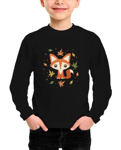 Camiseta Niño Manga Larga Zorro Kawaii laTostadora - latostadora.com - Modalova