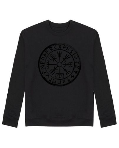 Sudadera Sin Capucha Unisex Vegvísir Viking Compass - Vintage Black laTostadora - latostadora.com - Modalova