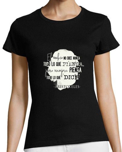 Camiseta mujer Aristoteles camiseta oscura manga corta mujer - latostadora.com - Modalova
