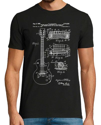 Camiseta Patente Guitarra Eléctrica Dibujo Vintage Música Rock - latostadora.com - Modalova