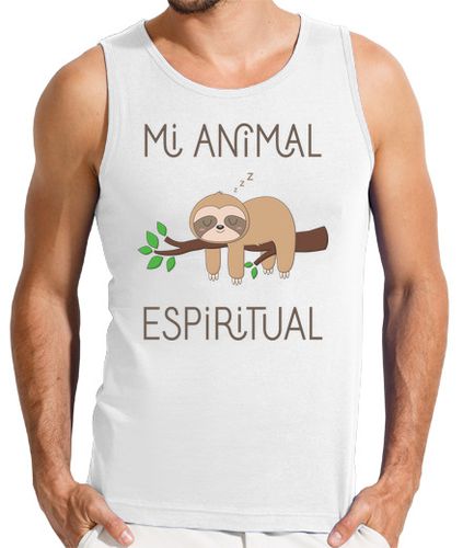 Camiseta Hombre Sin Mangas Perezoso, mi animal espiritual. Camiseta Hombre Tirantes laTostadora - latostadora.com - Modalova