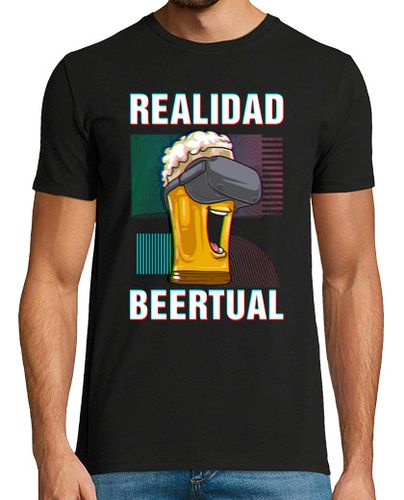 Camiseta Realidad Beertual VR Gamers Cerveza Humor Alcohol Beer - latostadora.com - Modalova