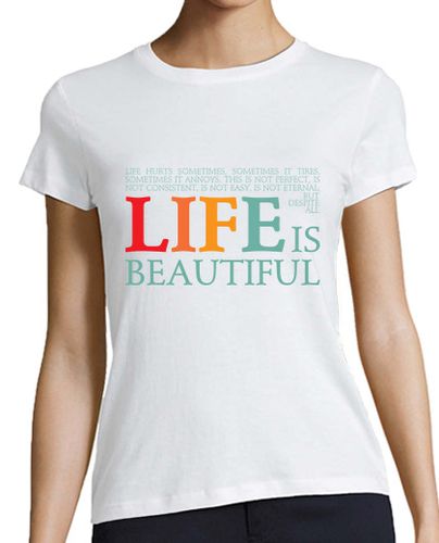 Camiseta mujer Life is beautiful - latostadora.com - Modalova