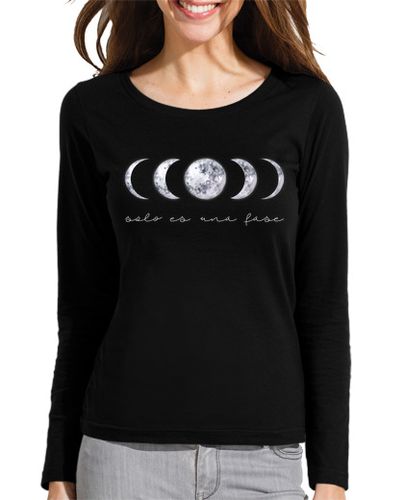 Camiseta mujer Camiseta Mujer, manga larga, negra. Fases lunares. Solo es una fase - latostadora.com - Modalova