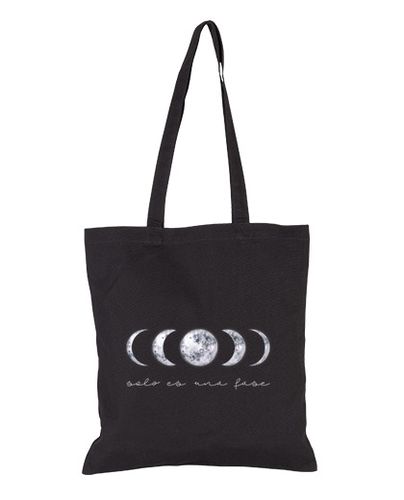 Bolsa Tote bag Fases lunares. Solo es una fase. Bolsa de tela, color negro laTostadora - latostadora.com - Modalova