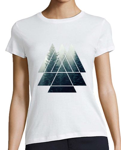 Camiseta Mujer Manga Corta triángulos de geometría sagrada - bosqu laTostadora - latostadora.com - Modalova