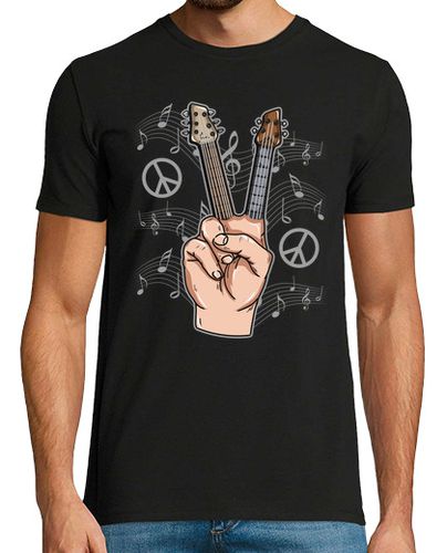 Camiseta Símbolo Paz Guitarras Música Rock Guitarrista Pacifista - latostadora.com - Modalova