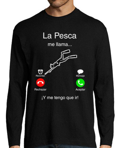 Camiseta Hombre Manga Larga La Pesca Submarina me llama y me tengo laTostadora - latostadora.com - Modalova