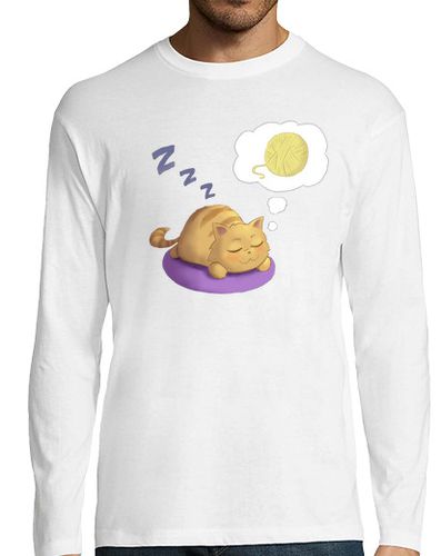 Camiseta Hombre, manga larga, gatito durmiendo - latostadora.com - Modalova