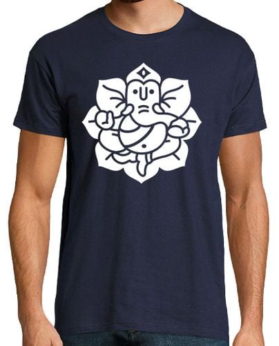 Camiseta Hombre Manga Corta Ganesh Ganesha Elefante No.2 (blanco) laTostadora - latostadora.com - Modalova