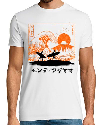 Camiseta Hombre Manga Corta Surfeando la ola en Japon laTostadora - latostadora.com - Modalova