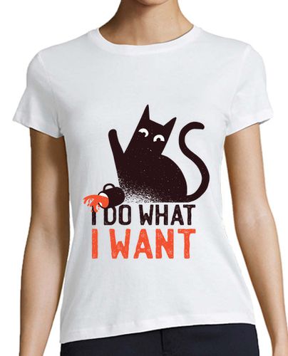 Camiseta mujer hago lo que quiero gato negro - latostadora.com - Modalova