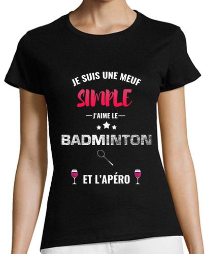 Camiseta mujer simple chica bádminton y aperitivo - latostadora.com - Modalova