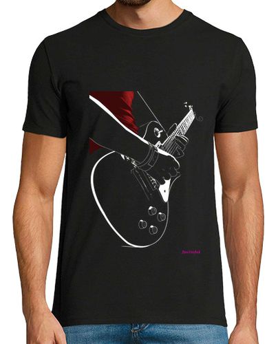 Camiseta Guitarra SOLO PARA OSCURO, Hombre, manga corta, negra, calidad extra - latostadora.com - Modalova