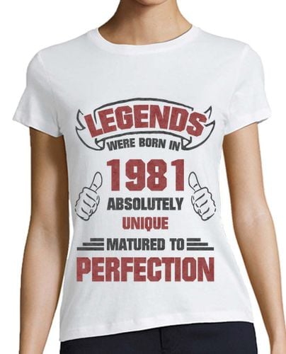 Camiseta Mujer Manga Corta nacido en 1981 y leyendas laTostadora - latostadora.com - Modalova