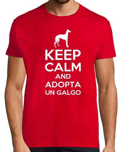 Camiseta Hombre Manga Corta Camiseta Keep calm and adopta un galgo laTostadora - latostadora.com - Modalova