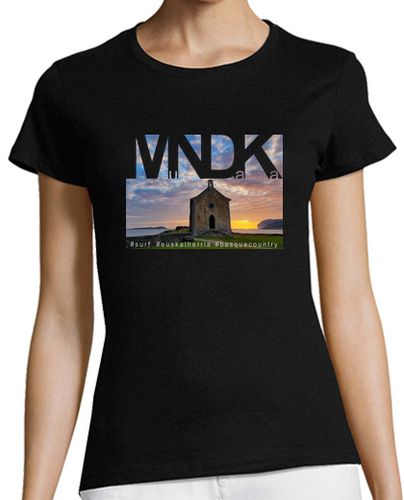 Camiseta mujer Mundaka Santa Katalina chica negra - latostadora.com - Modalova