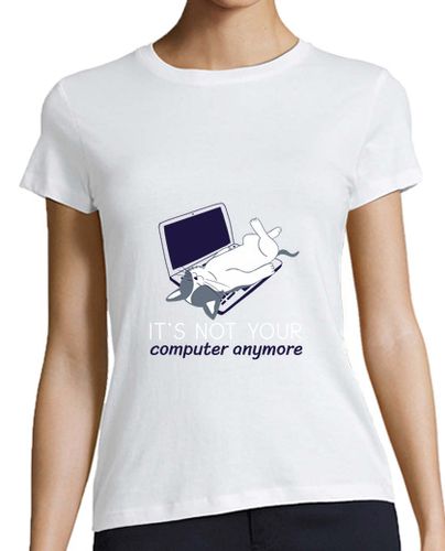 Camiseta mujer gato descansando en la computadora port - latostadora.com - Modalova