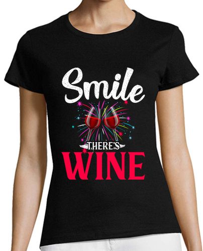 Camiseta mujer sonríe hay vino - latostadora.com - Modalova
