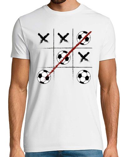 Camiseta Juego Tres en Raya Balón Fútbol Negro - latostadora.com - Modalova