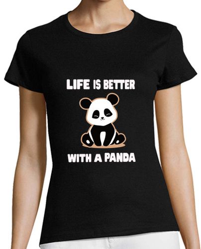 Camiseta Mujer Manga Corta regalo de oso panda laTostadora - latostadora.com - Modalova