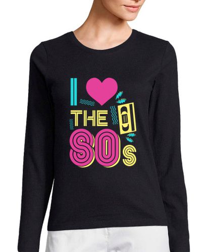 Camiseta Mujer Manga Larga me encantan los 80 cassette de música r laTostadora - latostadora.com - Modalova