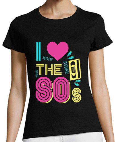 Camiseta Mujer Manga Corta me encantan los 80 cassette de música r laTostadora - latostadora.com - Modalova