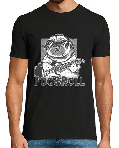Camiseta rock and roll pug pug and roll guitarra - latostadora.com - Modalova