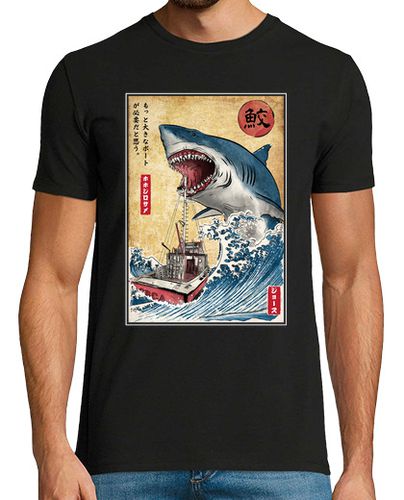 Camiseta Hombre Manga Corta Hunting the Shark in Japan laTostadora - latostadora.com - Modalova