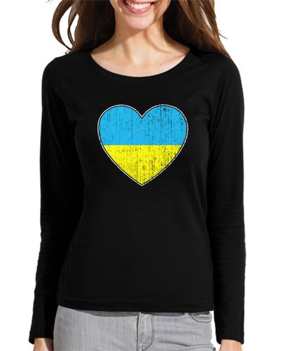 Camiseta mujer bandera de ucrania amor corazón - latostadora.com - Modalova