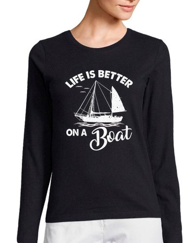 Camiseta mujer la vida es mejor en un barco navegando laTostadora - latostadora.com - Modalova